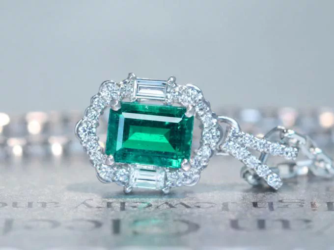 ☆GSTV☆コロンビア産エメラルド&ダイヤモンドペンダントトップ コロンビア産エメラルド 1.03ct ダイヤモンド 0.31ct ネックレス
